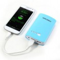 Power bank 8400 mah 2 USB c/linterna azul