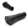 Cargador de mechero con 2 tomas usb para telefono movil / tablets /camaras digitales negro 